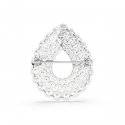 Swarovski - Spilla Matrix - Placcato Rodio - Bianca