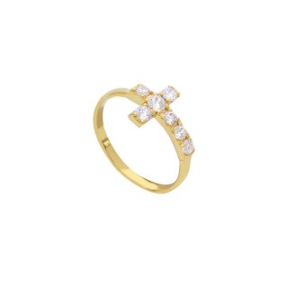 Songa Antonio - Anello Fedina - Oro Giallo - Zirconia