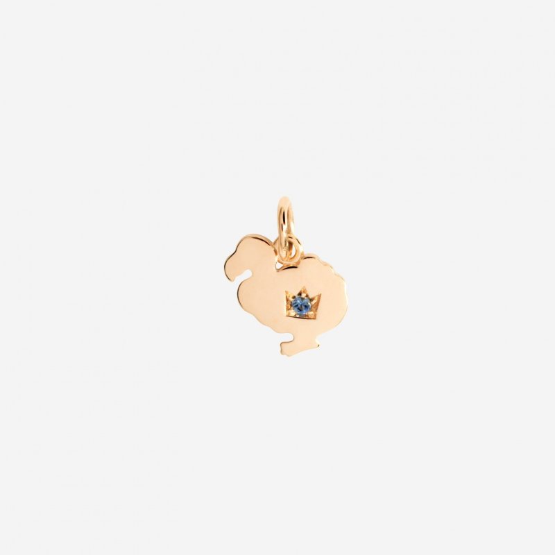 Dodo - Ciondolo Oro Rosa & Zaffiro - Charm Compleanno