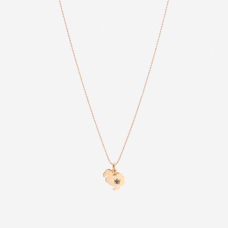 Dodo - Ciondolo Oro Rosa & Zaffiro - Charm Compleanno