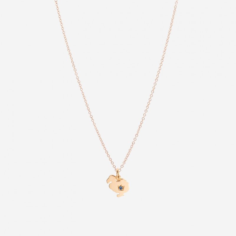 Dodo - Ciondolo Oro Rosa & Zaffiro - Charm Compleanno
