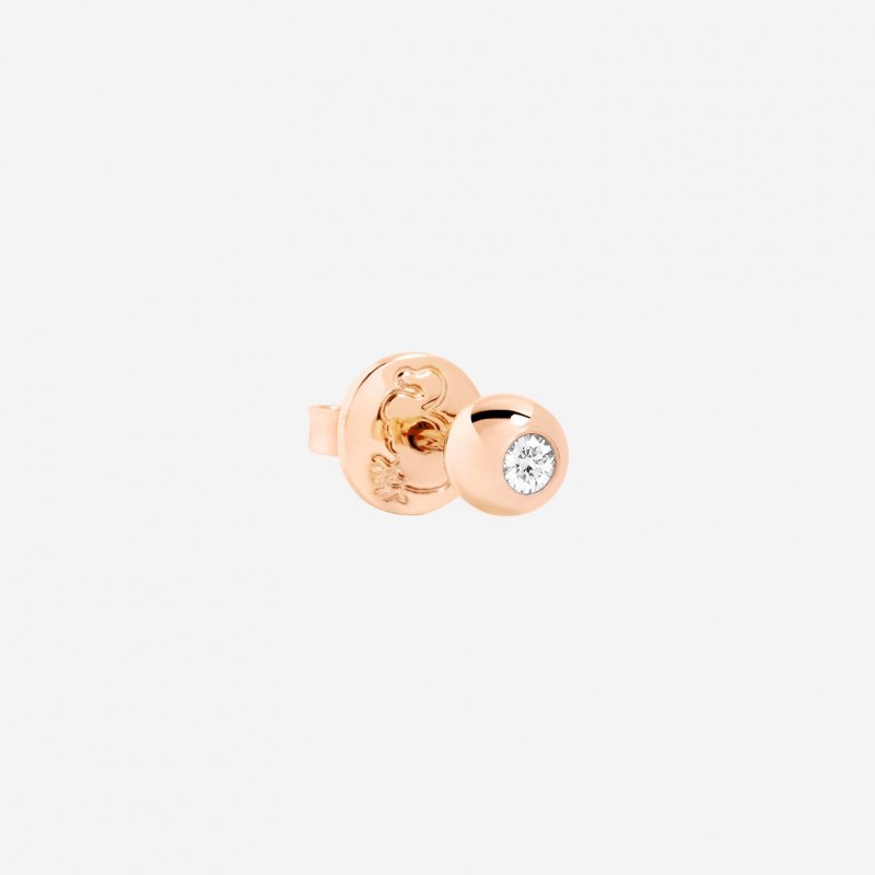 Dodo - Orecchino Stud Bollicine - Oro Rosa - Diamante