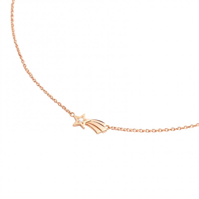 Dodo - Collana Stella Cometa - Oro Rosa - Diamante