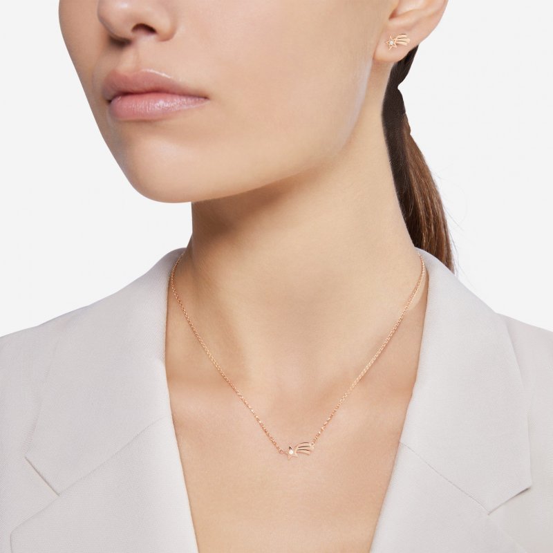 Dodo - Collana Stella Cometa - Oro Rosa - Diamante