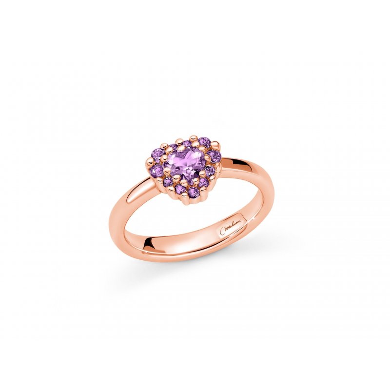 Miluna Uomo - Anello Ametista - Argento Rosa