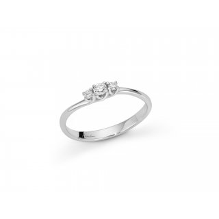 Miluna Uomo - Anello Trilogy - Oro Bianco - Diamanti