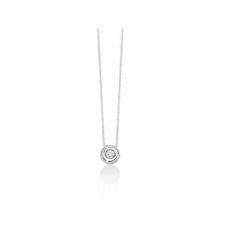 Miluna Uomo - Collana Punto Luce - Oro Bianco - Diamante