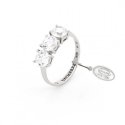 Anello Trilogy Maxi In Argento Bianco