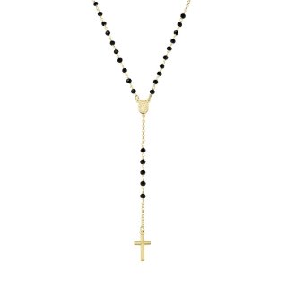 Amen - Rosario Classico - Dorato - Cristalli Neri