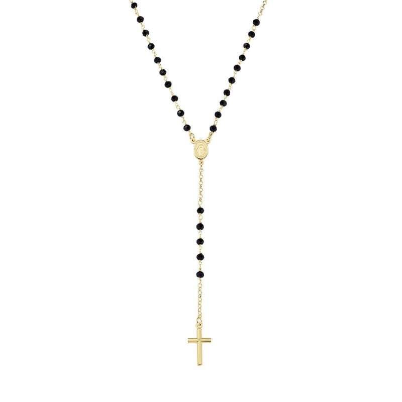 Amen - Rosario Classico - Dorato - Cristalli Neri