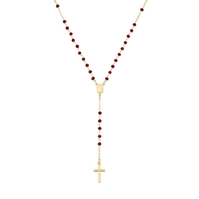 Amen - Rosario Classico - Dorato - Cristalli Rossi