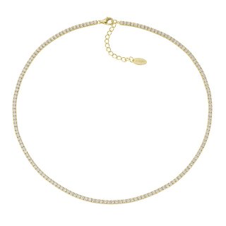 Amen - Collana Tennis Mania - Dorata - Zirconi Bianchi
