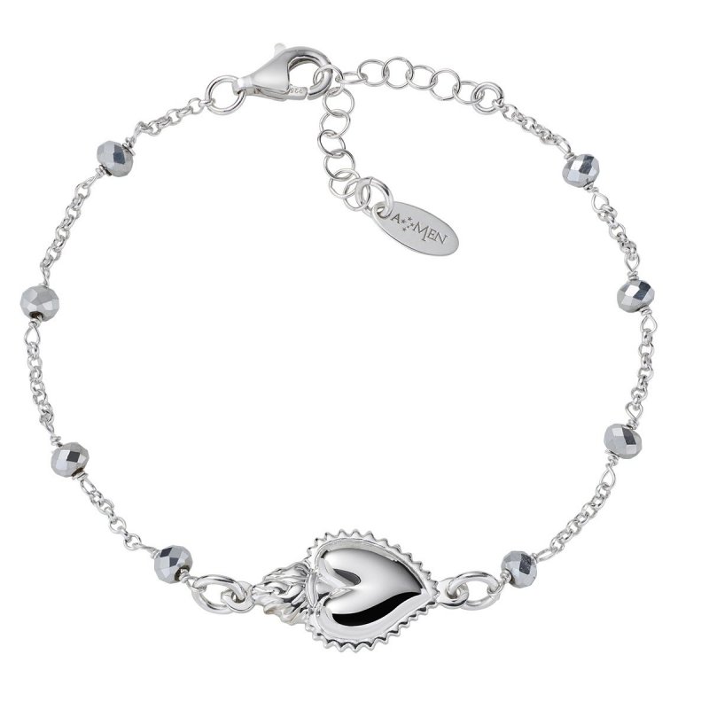Amen - Bracciale Sacro Cuore - Argento - Cristalli