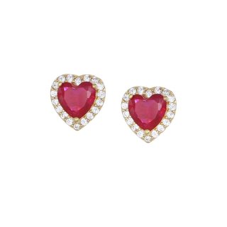 Amen - Orecchini Diamonds - Dorata - Cuore Rubino