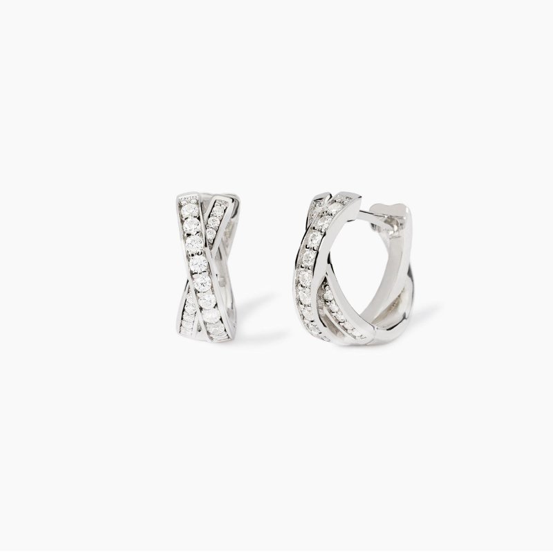 Mabina - Orecchini Intrecciati - Argento - Zirconi