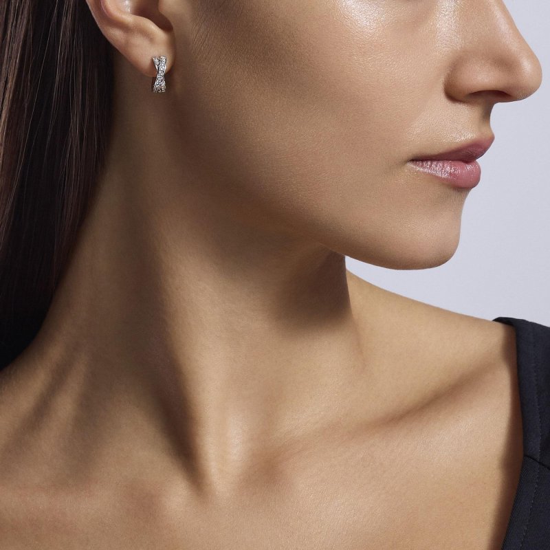 Mabina - Orecchini Intrecciati - Argento - Zirconi