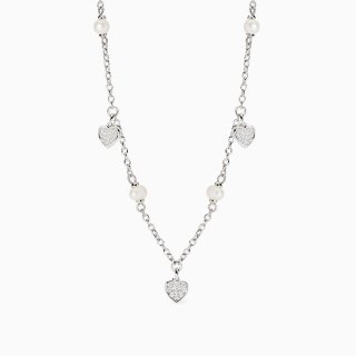 Mabina - Girocollo Perle - Argento - Zirconi