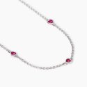 Mabina - Girocollo Lolita - Argento - Rubini