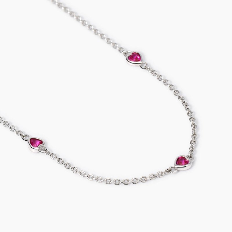 Mabina - Girocollo Lolita - Argento - Rubini