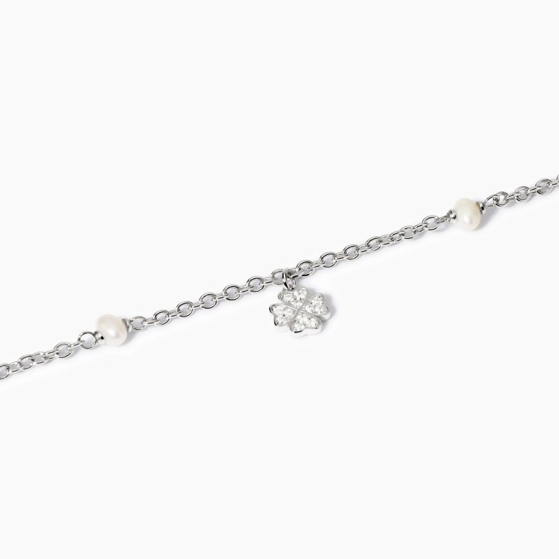 Mabina - Bracciale Quadrifoglio - Argento - Perle