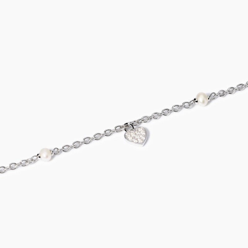 Mabina - Bracciale Cuore - Argento - Perle