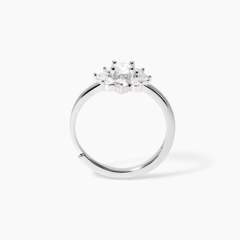 Mabina - Anello Con Fiore - Argento - Zirconi