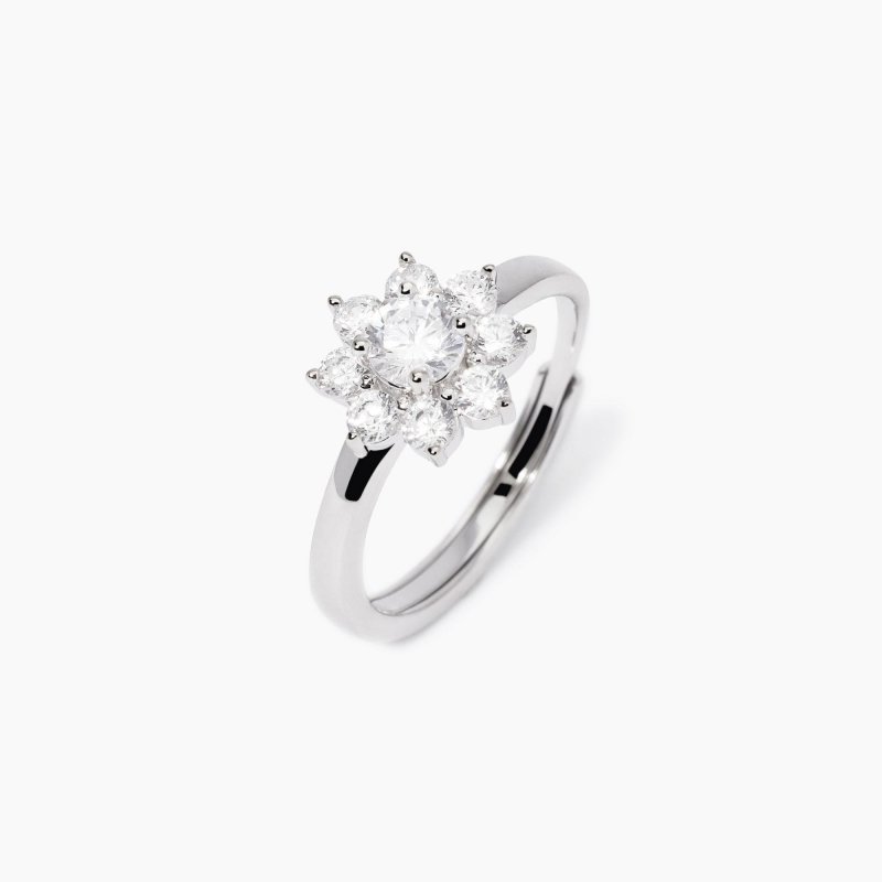 Mabina - Anello Con Fiore - Argento - Zirconi