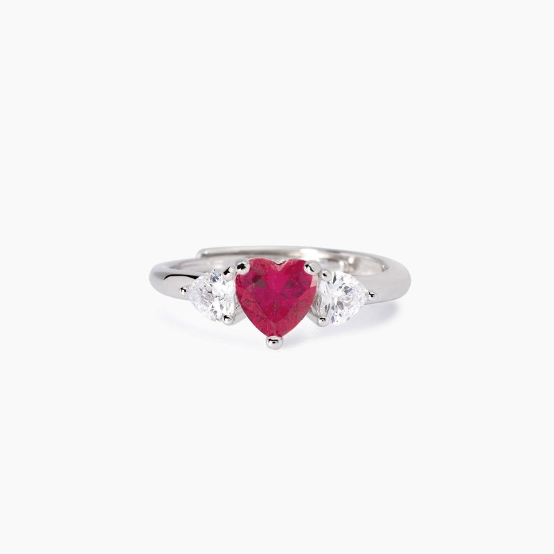 Mabina - Anello Lovely - Rubino Sintetico - Argento