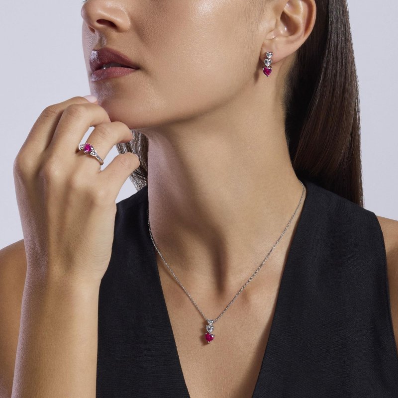 Mabina - Anello Lovely - Rubino Sintetico - Argento