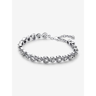 Bracciale Tennis con Cuore in Rilievo