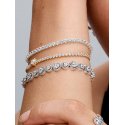 Bracciale Tennis con Cuore in Rilievo