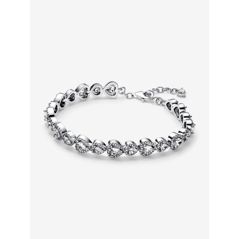 Bracciale Tennis con Cuore in Rilievo