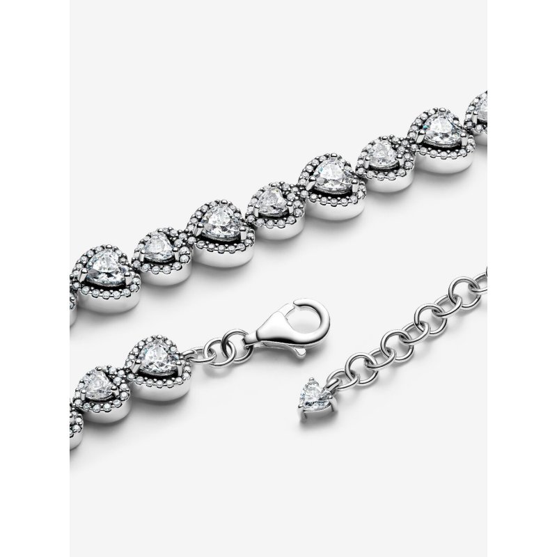 Bracciale Tennis con Cuore in Rilievo