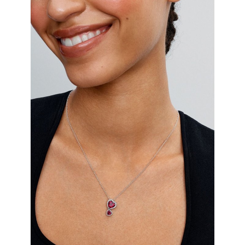 Collana Doppi Cuori Rossi