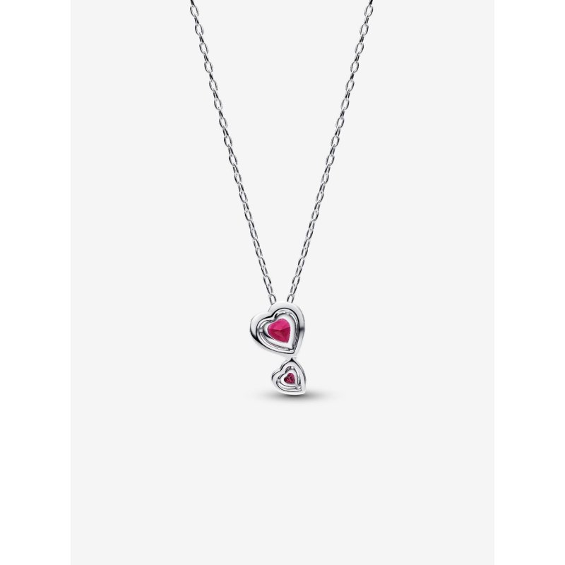 Collana Doppi Cuori Rossi