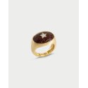 Rue Des Mille - Anello Oval Choco - Argento 925
