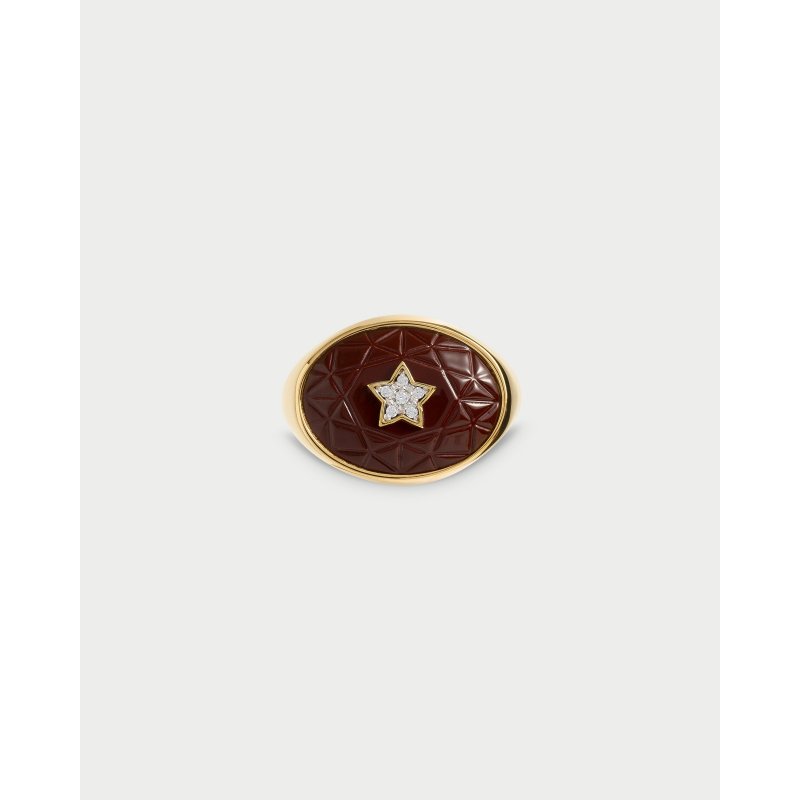 Rue Des Mille - Anello Oval Choco - Argento 925
