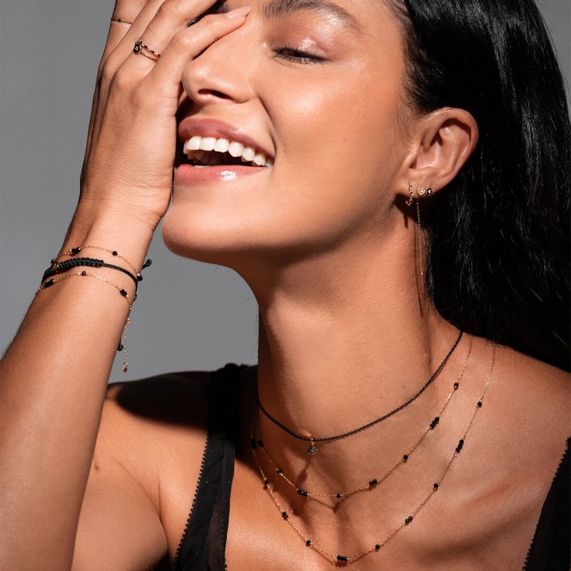 Rue Des Mille - Girocollo Cuore - Oro 18Kt - Nero