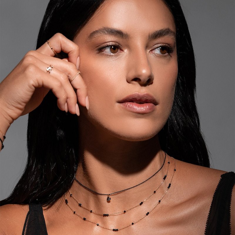 Rue Des Mille - Girocollo Cuore - Oro 18Kt - Nero