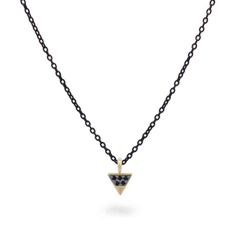Rue Des Mille - Girocollo Triangolo - Oro 18Kt - Nero