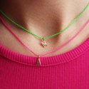 Rue Des Mille - Girocollo Lettera - Oro 18Kt - Verde Fluo
