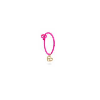 Rue Des Mille - Mono-Orecchino Cuore - Oro 18Kt - Fucsia Fluo