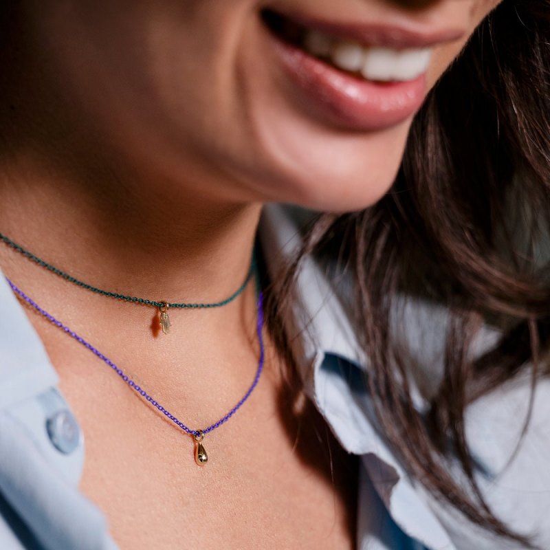 Rue Des Mille - Girocollo Goccia - Oro 18Kt - Viola