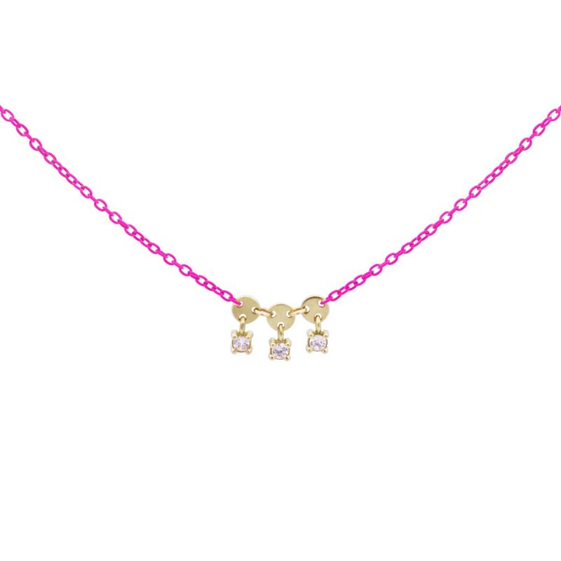 Rue Des Mille - Girocollo Tre Castoni - Oro 18Kt