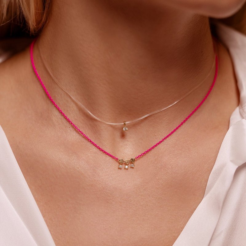 Rue Des Mille - Girocollo Tre Castoni - Oro 18Kt