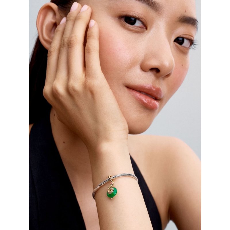 Charm Pendente Serpente Vetro di Murano verde