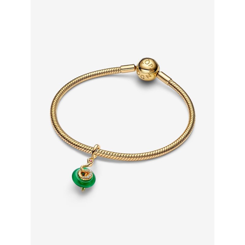 Charm Pendente Serpente Vetro di Murano verde