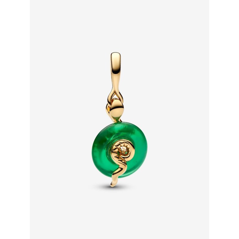 Charm Pendente Serpente Vetro di Murano verde
