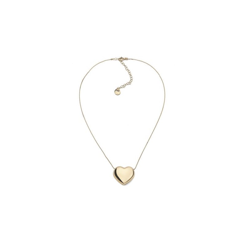 Collana In Argento Dorato Con Cuore Grande