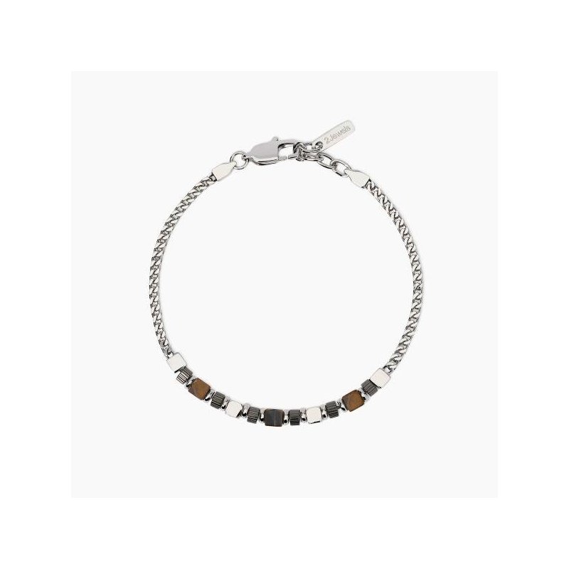2 Jewels - Bracciale Acciaio - Occhio Di Tigre
